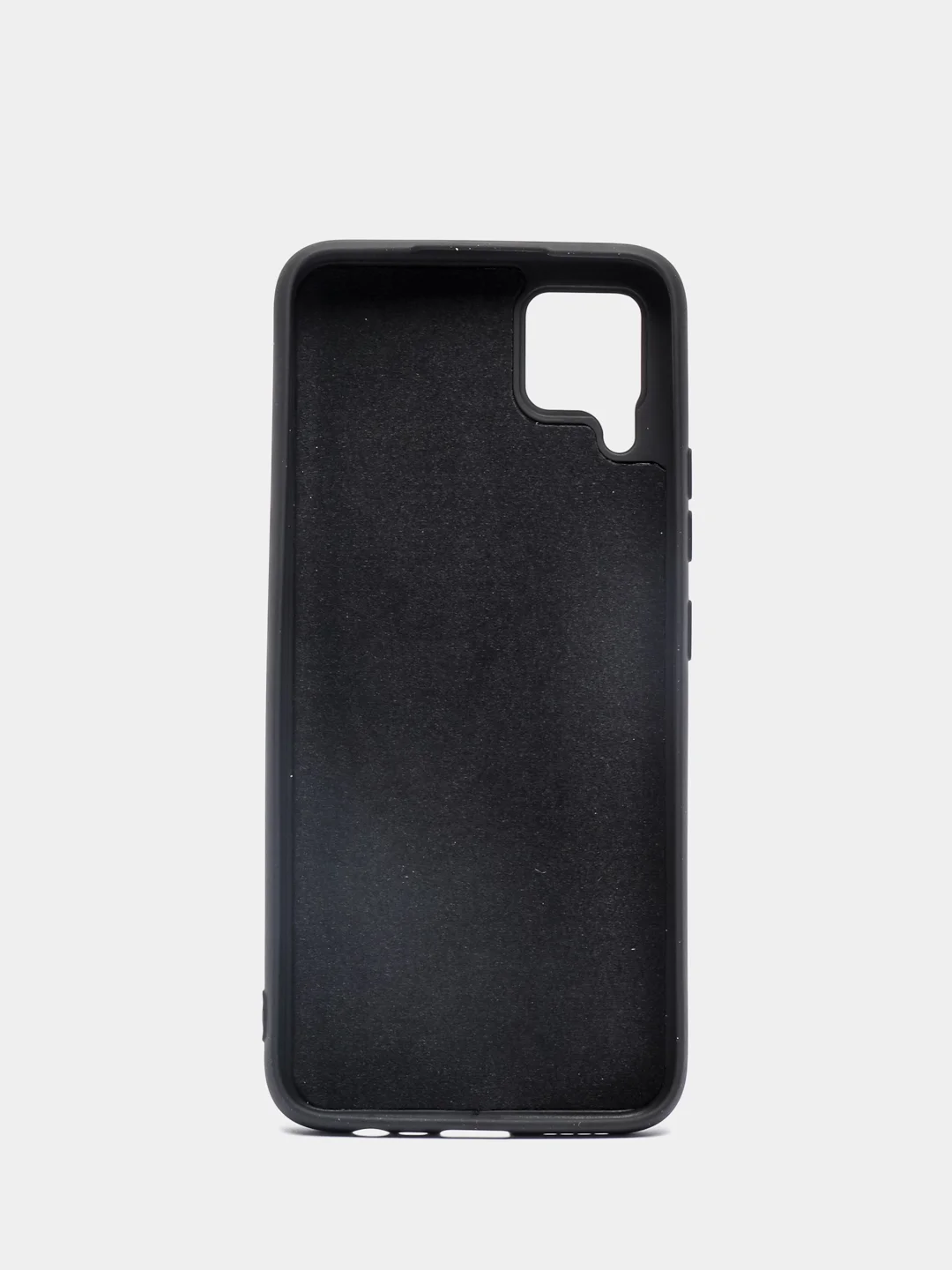 Черный чехол силиконовый для Realme C15 / C12, без отпечатка пальца, с бархатной подкладкой