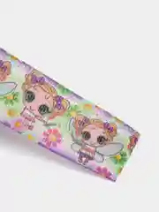 Зеленый лента репсовая с рисунком "Девочка","Куколка"  25 мм, отрез 3 метра/ кабошоны 4 шт