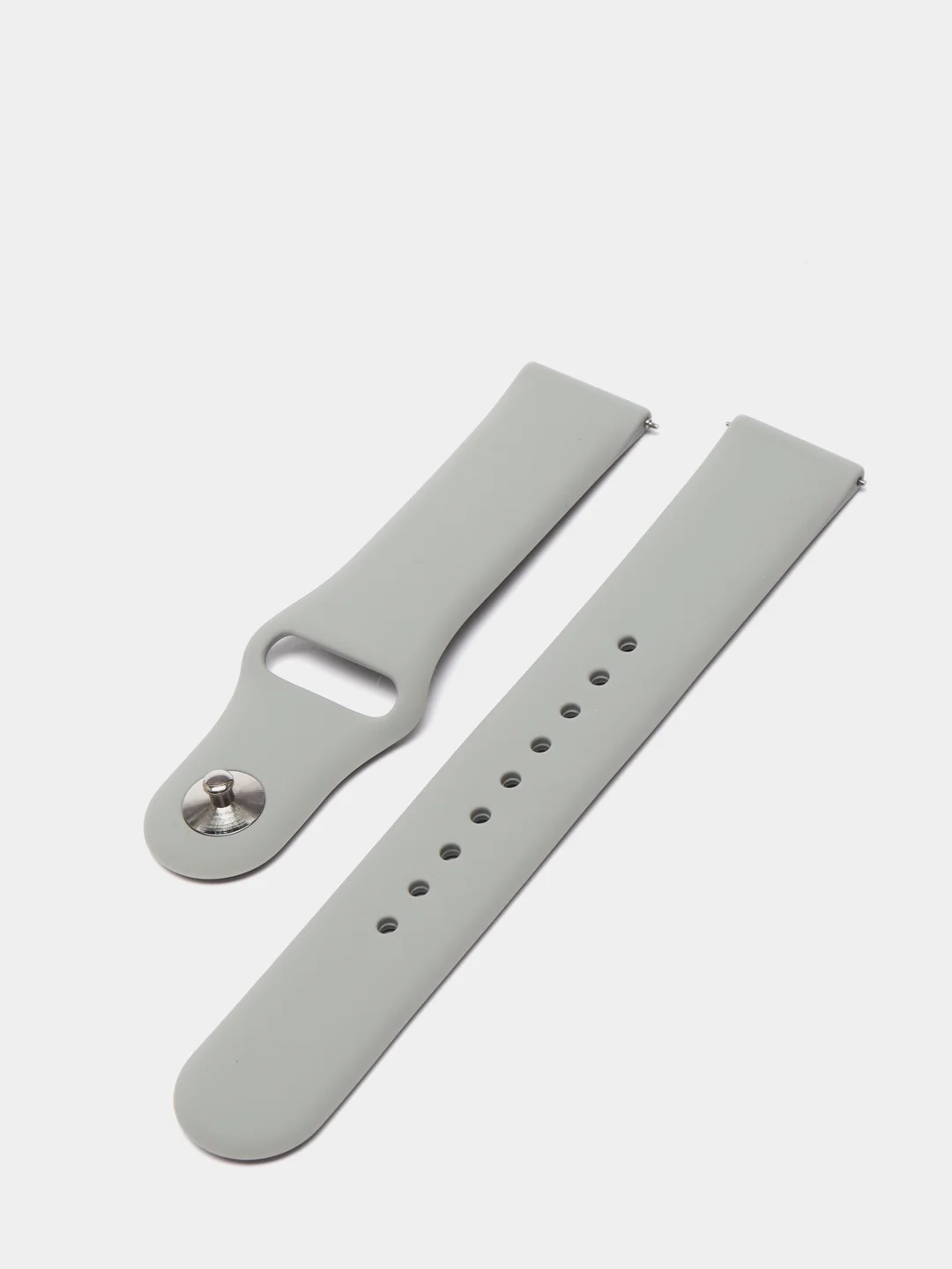 Серый меланж силиконовый ремешок с кнопкой для Xiaomi Amazfit Bip / Samsung / Huawei, 20 мм