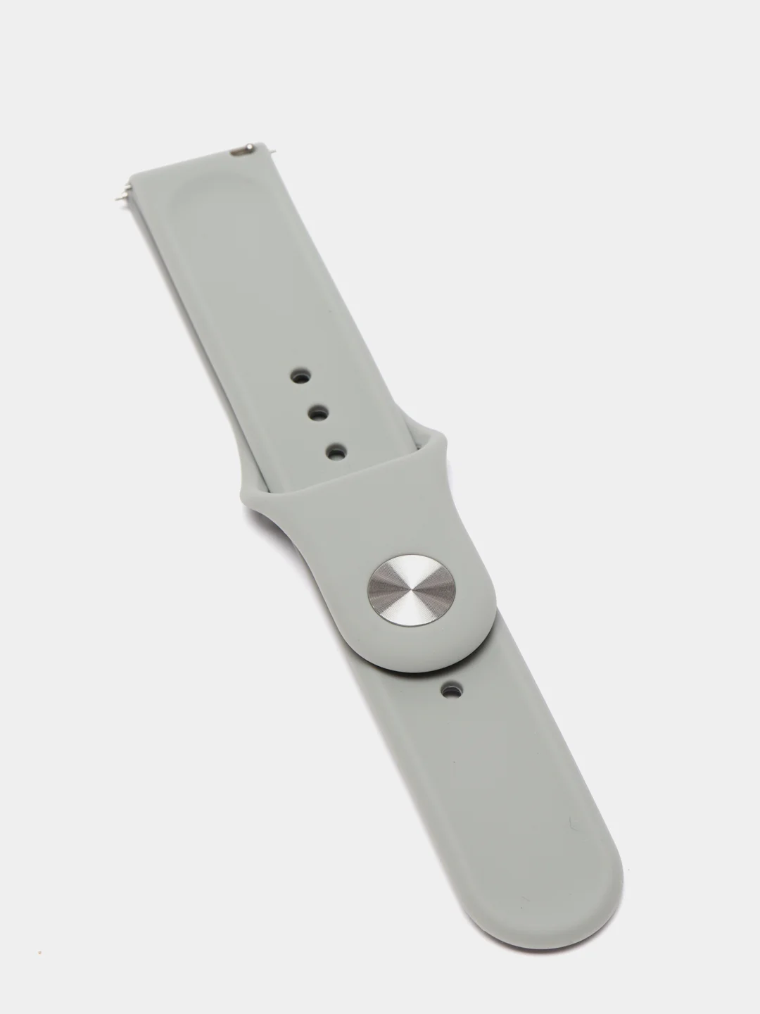 Серый меланж силиконовый ремешок с кнопкой для Xiaomi Amazfit Bip / Samsung / Huawei, 20 мм