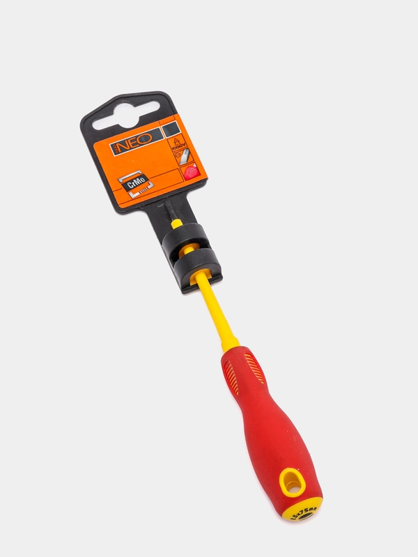 Шлицевая отвертка NEO Tools, 2.5x75 мм, 1000 В, CrMo