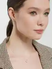 Золотой кулон на леске "Слеза Ангела", с камнем