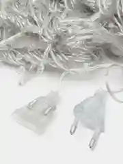 Гирлянда штора светодиодная, белый холодный, удлинитель, крепление для гирлянд