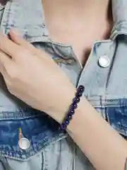 Браслет из натуральных камней: Кошачий глаз темно-синий Handmade, плетенный, 8 мм
