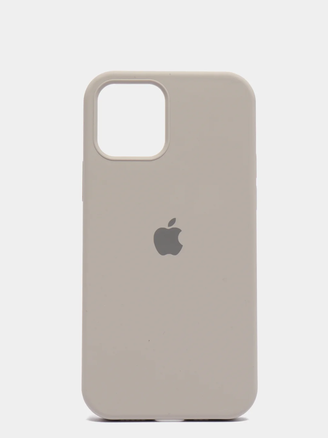 Светло-бежевый чехол для iPhone 12 / 12 Pro (6.1") Silicone Case закрытый низ с логотипом