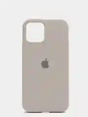 Светло-бежевый чехол для iPhone 12 / 12 Pro (6.1") Silicone Case закрытый низ с логотипом