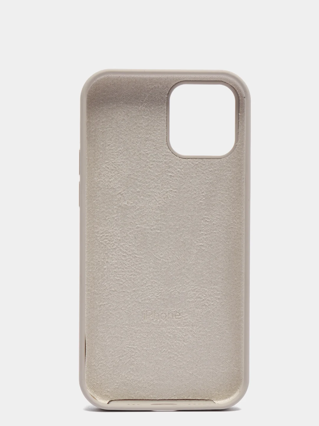 Светло-бежевый чехол для iPhone 12 / 12 Pro (6.1") Silicone Case закрытый низ с логотипом