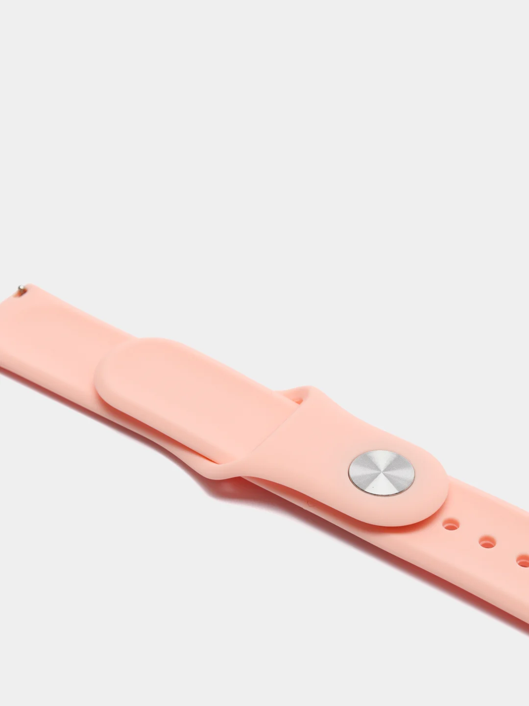 Пудровый силиконовый ремешок с кнопкой для Xiaomi Amazfit Bip / Samsung / Huawei, 20 мм