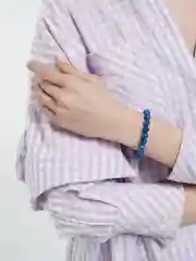 Браслет из натуральных камней: Аппатит Handmade, плетенный, 8 мм