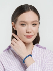 Браслет из натуральных камней: Аппатит Handmade, плетенный, 8 мм