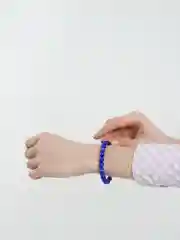 Браслет из камней: Кошачий глаз синий Handmade, плетенный, 8 мм