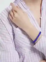 Браслет из камней: Кошачий глаз синий Handmade, плетенный, 8 мм