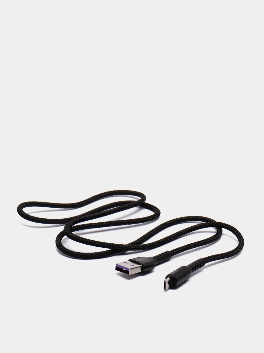 Черный кабель Micro USB, Type-C, Lightning - Iphone (быстрая зарядка андроид) тканевый нейлоновый