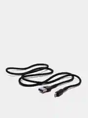Черный кабель Micro USB, Type-C, Lightning - Iphone (быстрая зарядка андроид) тканевый нейлоновый