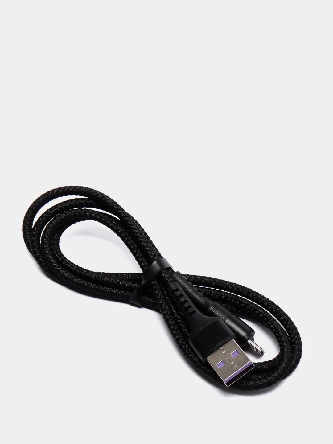 Черный кабель Micro USB, Type-C, Lightning - Iphone (быстрая зарядка андроид) тканевый нейлоновый
