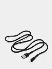 Черный кабель Micro USB, Type-C, Lightning - Iphone (быстрая зарядка андроид) тканевый нейлоновый