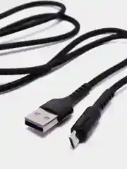 Черный кабель Micro USB, Type-C, Lightning - Iphone (быстрая зарядка андроид) тканевый нейлоновый