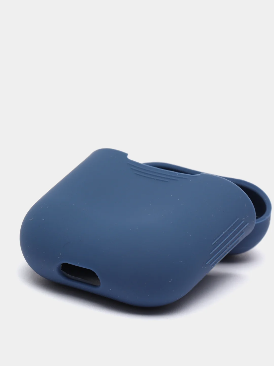 Темно-синий чехол для наушников Apple Airpods 1 и 2 силиконовый