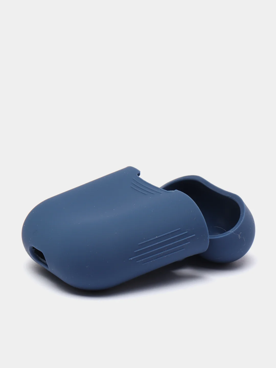 Темно-синий чехол для наушников Apple Airpods 1 и 2 силиконовый