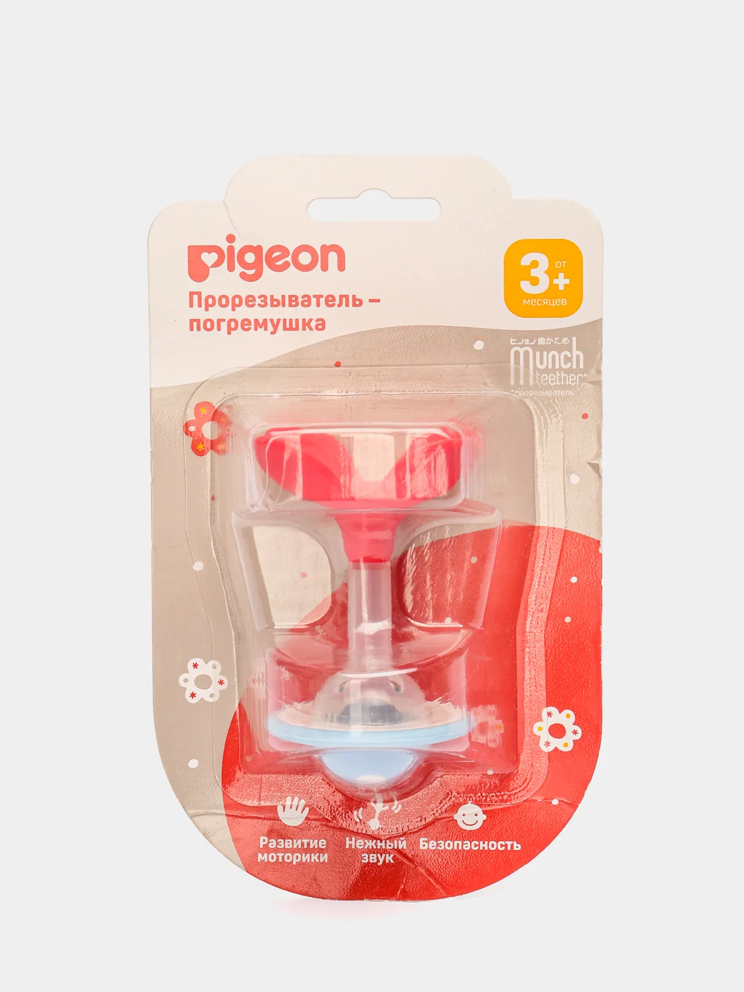 Прорезыватель погремушка детский Munch teether, 3+ мес., PIGEON