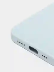 Небесно-голубой стеклянный силиконовый чехол на iPhone 13, 12, 11,  XR, 7, 8, SE, 8+, 7+, 6s, 6, Pro, Max