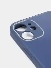Темно-синий стеклянный силиконовый чехол на iPhone 13, 12, 11,  XR, 7, 8, SE, 8+, 7+, 6s, 6, Pro, Max