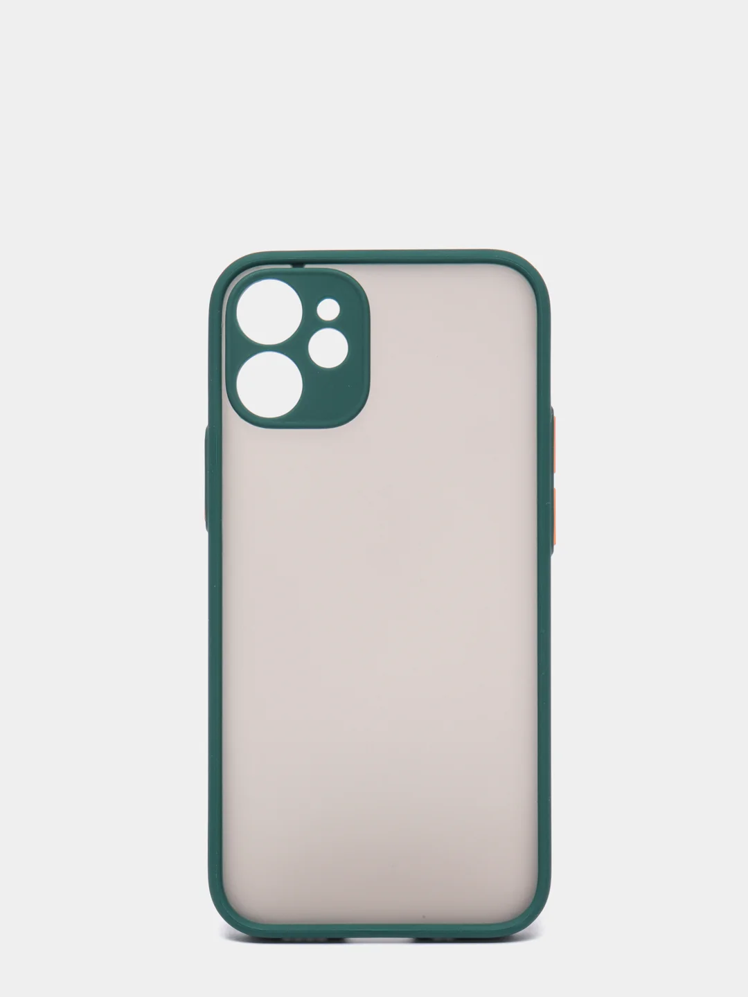 Зеленый чехол силиконовый матовый на iPhone 13, 12, 11, XR, 7, 8, SE, Pro, Max, полупрозрачный
