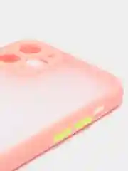 Кораллово-розовый чехол силиконовый матовый на iPhone 13, 12, 11,  XR, 7, 8, SE, Pro, Max, полупрозрачный