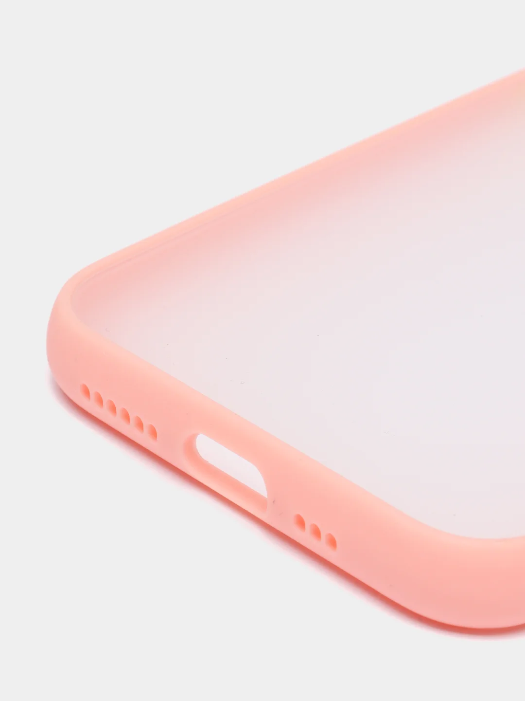 Кораллово-розовый чехол силиконовый матовый на iPhone 13, 12, 11, XR, 7, 8, SE, Pro, Max, полупрозрачный