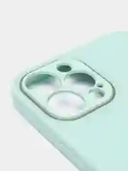Бирюзовый стеклянный силиконовый чехол на iPhone 13, 12, 11,  XR, 7, 8, SE, 8+, 7+, 6s, 6, Pro, Max