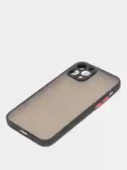 Черный чехол силиконовый матовый на iPhone 13, 12, 11,  XR, 7, 8, SE, Pro, Max, полупрозрачный