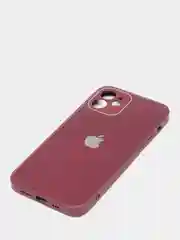 Тёмно-бордовый стеклянный силиконовый чехол на iPhone 13, 12, 11,  XR, 7, 8, SE, 8+, 7+, 6s, 6, Pro, Max