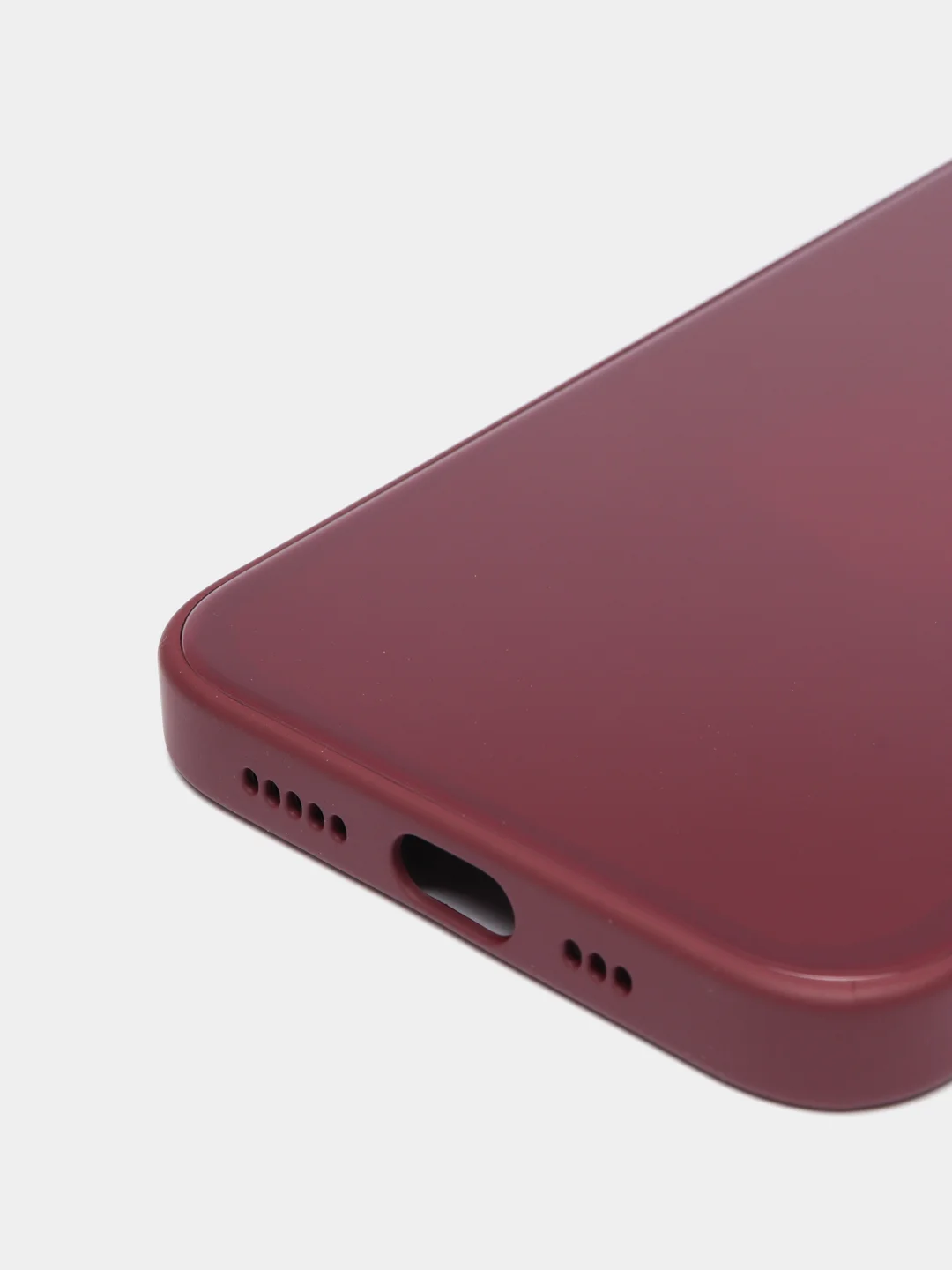 Тёмно-бордовый стеклянный силиконовый чехол на iPhone 13, 12, 11,  XR, 7, 8, SE, 8+, 7+, 6s, 6, Pro, Max