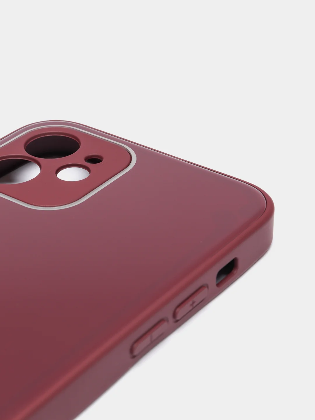 Тёмно-бордовый стеклянный силиконовый чехол на iPhone 13, 12, 11,  XR, 7, 8, SE, 8+, 7+, 6s, 6, Pro, Max