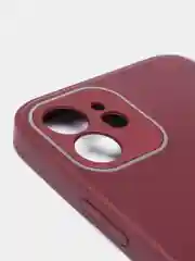 Тёмно-бордовый стеклянный силиконовый чехол на iPhone 13, 12, 11,  XR, 7, 8, SE, 8+, 7+, 6s, 6, Pro, Max