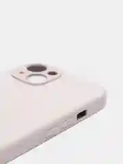 Бежевый меланж чехол силиконовый со стеклянной панелью для iPhone 13