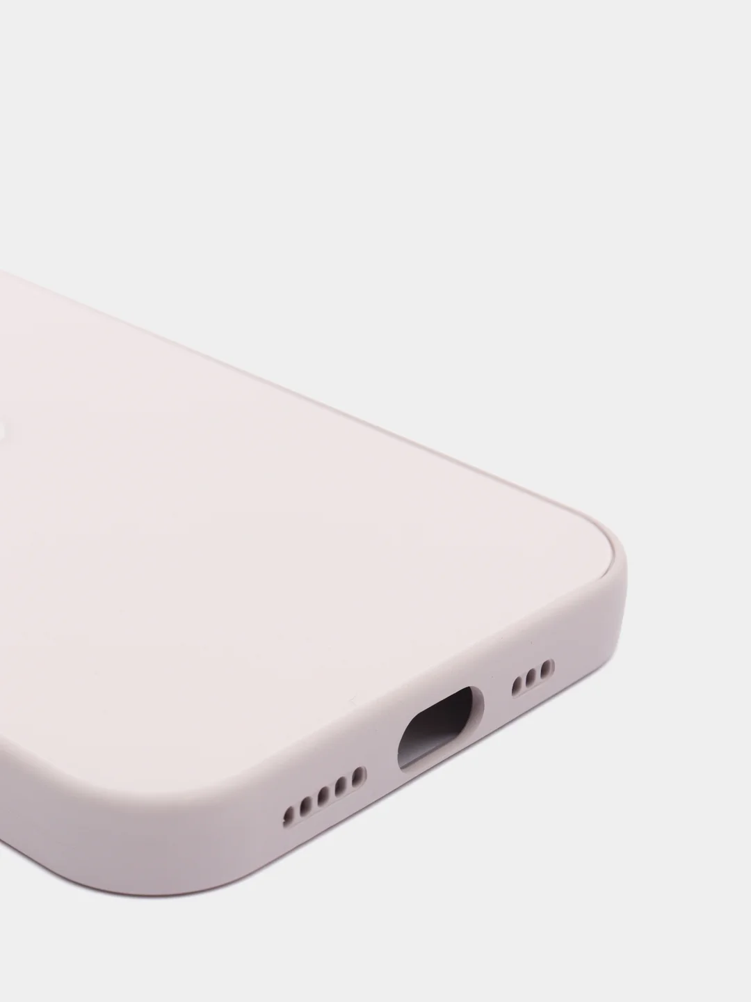 Бежевый меланж чехол силиконовый со стеклянной панелью для iPhone 13