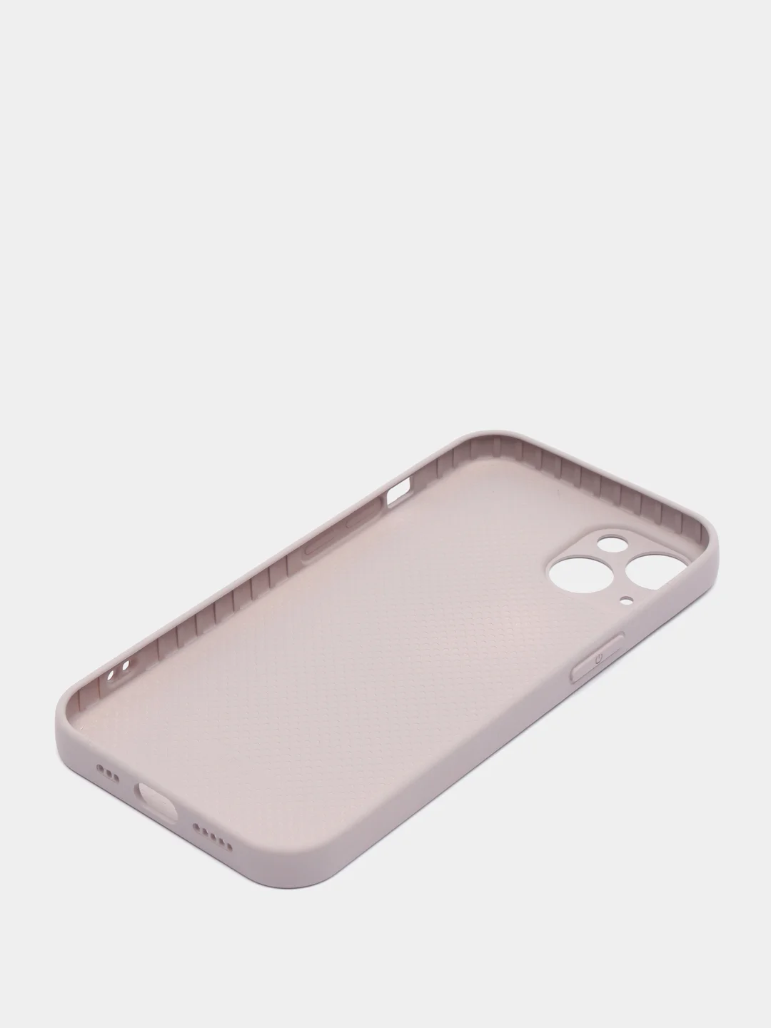 Бежевый меланж чехол силиконовый со стеклянной панелью для iPhone 13