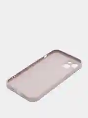 Бежевый меланж чехол силиконовый со стеклянной панелью для iPhone 13