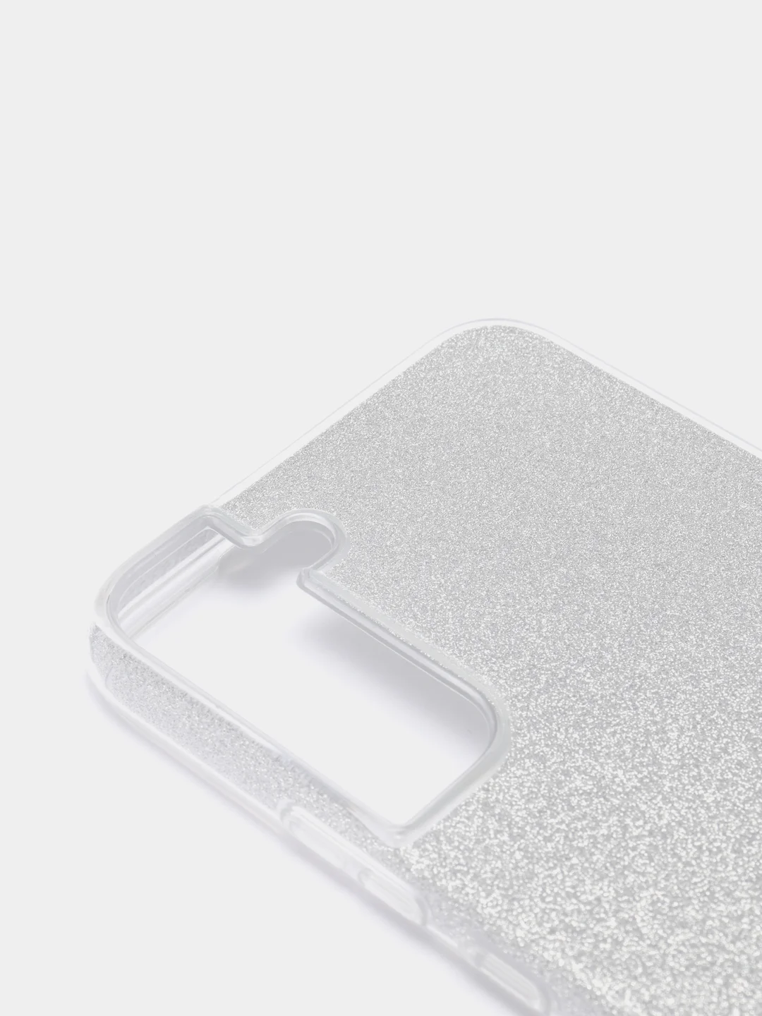 Серебряный чехол блестящий Samsung Galaxy S22 Plus, накладка c блестками Samsung S22+