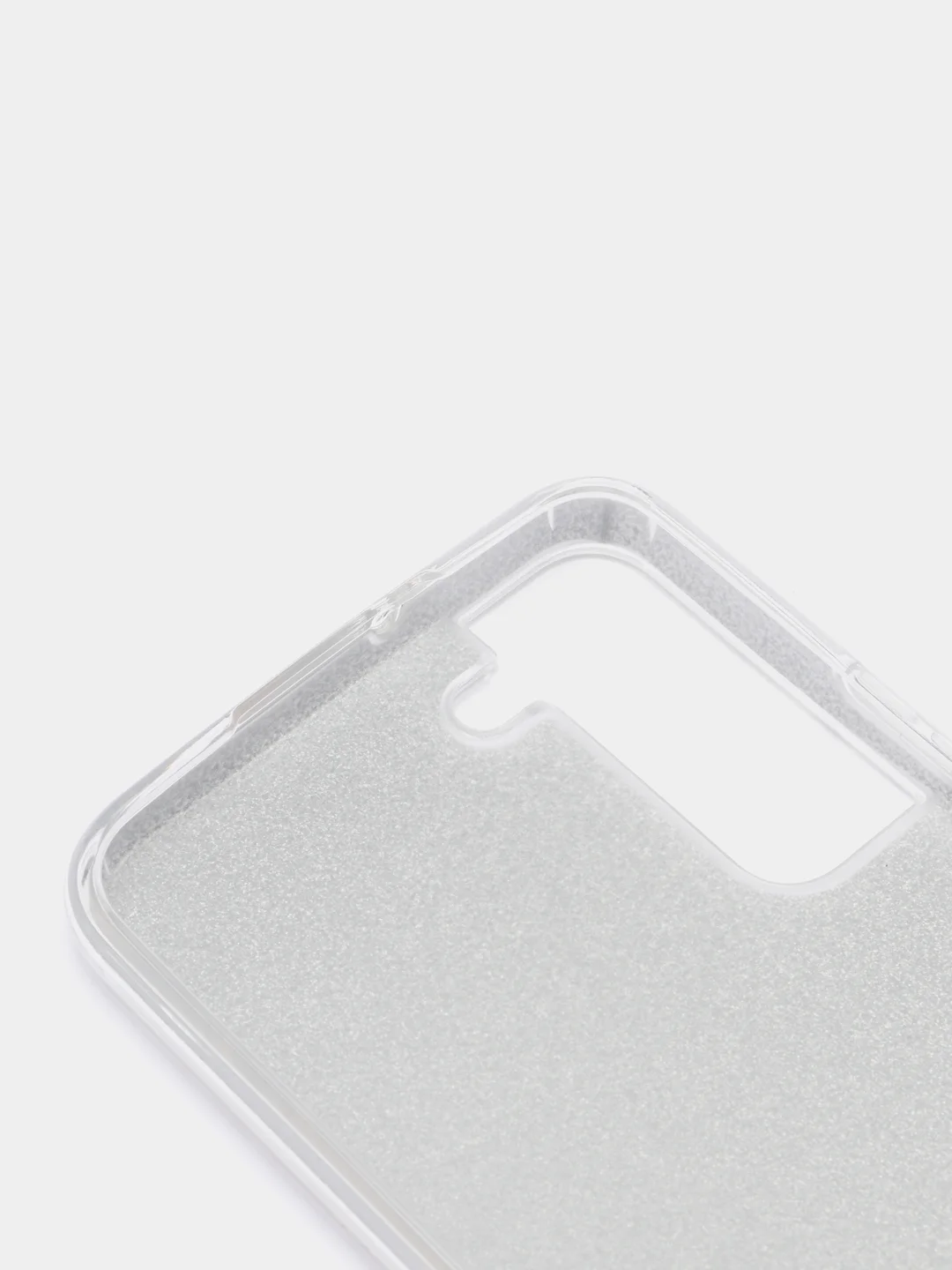 Серебряный чехол блестящий Samsung Galaxy S22 Plus, накладка c блестками Samsung S22+