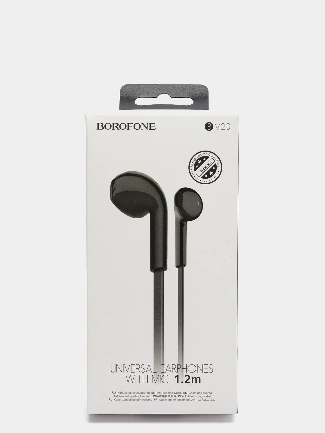 Белый наушники с микрофоном и плоским кабелем Borofone BM23 3.5mm Jack