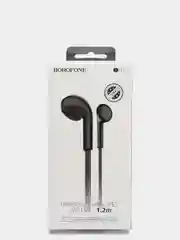 Белый наушники с микрофоном и плоским кабелем Borofone BM23 3.5mm Jack