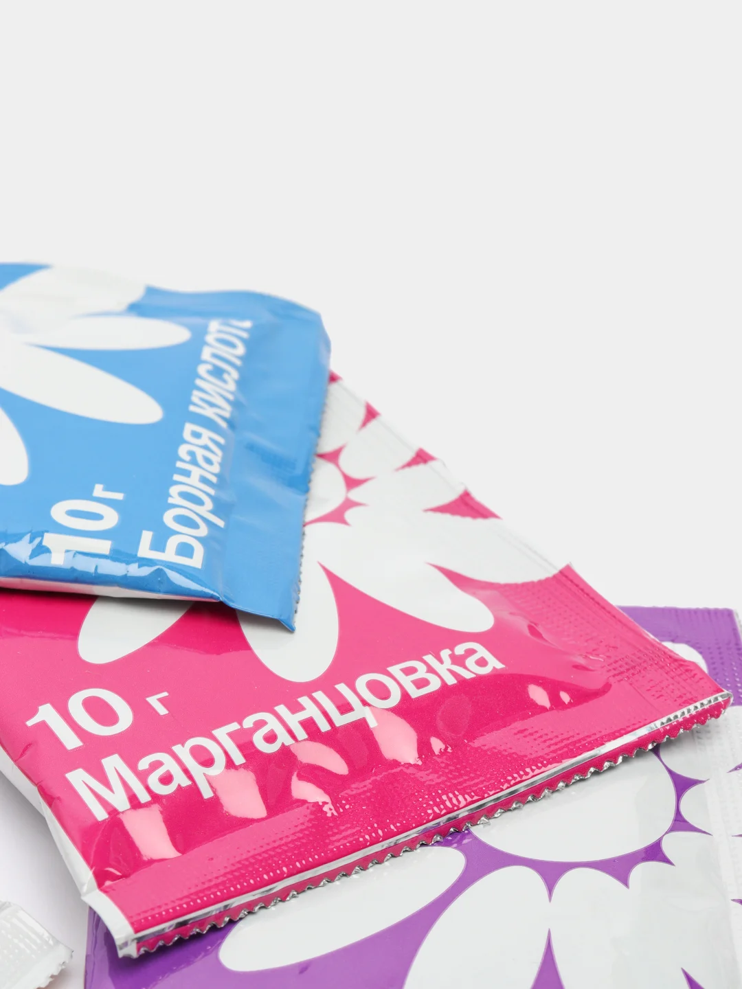 Микроудобрения"Янтарная кислота","Сульфат марганца","Борная кислота","Марганцовка", 10г*4