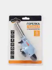 Газовая горелка, газовая горелка с пьезоподжигом, цанговый механизм, 17,5 х 4 х 6,2 см