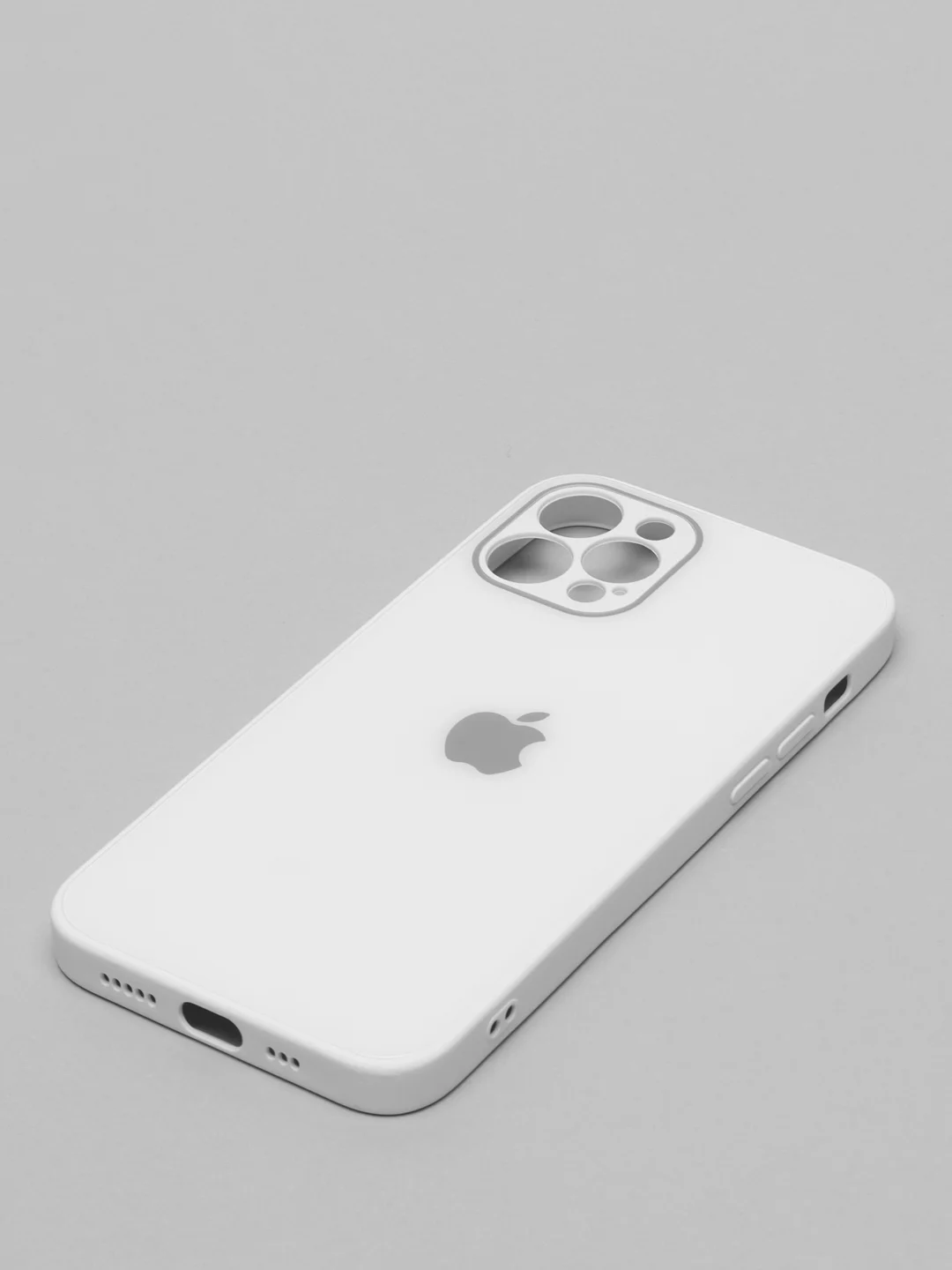 Белый стеклянный силиконовый чехол на iPhone 13, 12, 11,  XR, 7, 8, SE, 8+, 7+, 6s, 6, Pro, Max