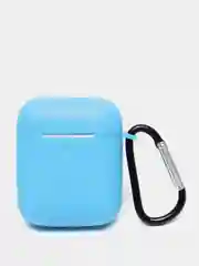 Голубой силиконовый чехол для беспроводных наушников AirPods