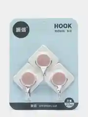 Розовый крючок самоклеящийся, 3 шт