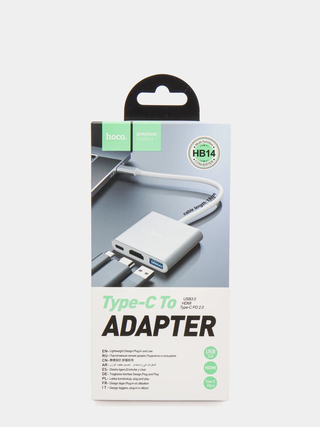 Хаб Hoco HB14 USB-C на USB3, HDMI, PD