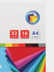 Цветная бумага А4 офсетная, 32 листа 16 цветов, на скобе, BRAUBERG